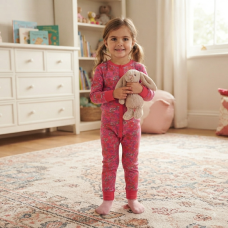 GF4187: Girls All Over Print Floral Cotton Onesie (2-6 Years)
